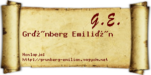 Grünberg Emilián névjegykártya